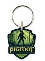 Bigfoot Emblem Wooden Key Ring