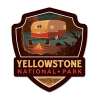 Yellowstone National Park is for Nature Lovers Emblem Wooden Magnet