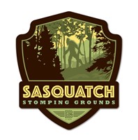 Sasquatch Stomping Grounds Emblem Wooden Magnet