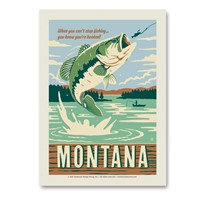 Montana Gone Fishing Vert Sticker
