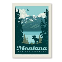 Montana Big Sky Country Moose View Vert Sticker