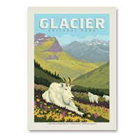 Glacier National Park Goats in the Valley Vert Sticker