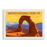 Arches NP Delicate Arch Sunset Horizontal Vert Sticker