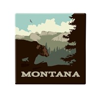 Montana Bear Square Magnet