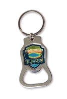 Yellowstone NP Prismatic Springs Emblem Bottle Opener Key Ring