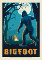 Bigfoot Sighting By Campsite Postcard (Single)