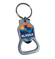 Alaska Emblem Bottle Opener Key Ring