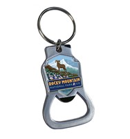 Rocky Mountains Majestic Emblem Bottle Opener Key Ring