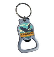 Alaska Eagle Emblem Bottle Opener Key Ring
