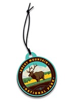 Rocky Mountain NP Longs Peak Circle Wooden Ornament