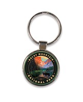 Rocky Mountain NP Moose in the Morning Circle Dome Key Ring