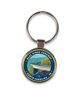 Blue Ridge Parkway Linn Cove Viaduct Circle Dome Key Ring