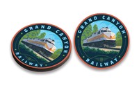 Grand Canyon Railway Diesel Engine Circle Wooden Magnet
