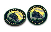 Grand Canyon Railway Steam Engine Circle Wooden Magnet