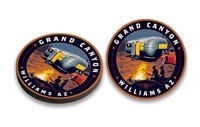 Grand Canyon Railway Trailer Blazer Circle Wooden Magnet
