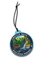 Linville Falls Landscape Circle Wood Ornament