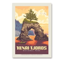 Kenai Fjords NP Kayaker Vert Sticker