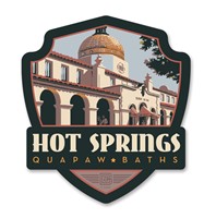 Hot Springs NP Quapaw Baths Emblem Wood Magnet