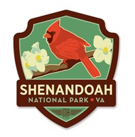 Shenandoah NP Cardinal Emblem Wood Magnet