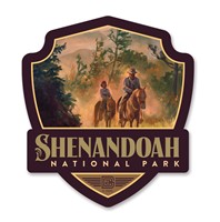 Shenandoah NP Horseback Riding Emblem Wood Magnet