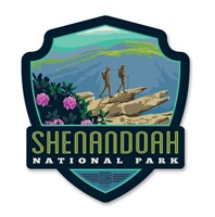 Shenandoah NP Hawksbill Mountain Emblem Wood Magnet