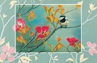 Chickadee In Pink Dogwood (COIN) Folded - W/Env