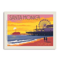 Santa Monica Pier Sunset Vert Sticker