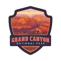 Grand Canyon NP Mather Point Sunset Emblem Sticker