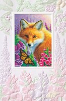 FOX IN FOXGLOVE FOLDED - W/ENV