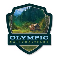 Olympic NP Enchanted Valley Emblem Wood Magnet