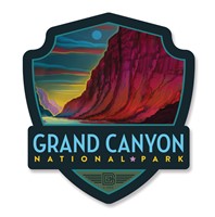 Grand Canyon NP Moonrise Emblem Wood Magnet
