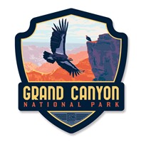 Grand Canyon NP Condors Emblem Wood Magnet