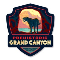 Grand Canyon NP SaberToothed Cat Emblem Wood Magnet