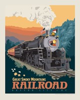 Great Smoky Mountains Railroad Steam Engine 8"x10" Print