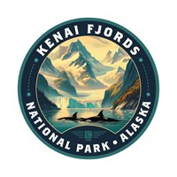Kenai Fjords NP Circle Sticker