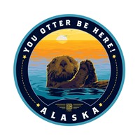 AK Otter Be Here Circle Sticker