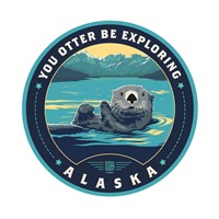 Alaska Otter Circle Sticker
