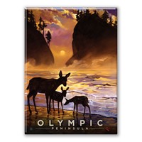 Olympic Peninsula Deer Family Magnet