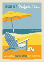 Door County WI Beach Chair Postcard