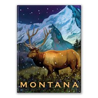 Montana Snowy Elk Magnet