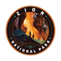 Zion NP Virgin River Narrows Circle Sticker