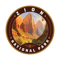 Zion NP Pronghorn Antelopes Circle Sticker