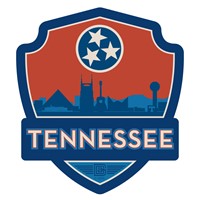State Flag Cities of TN Emblem Sticker