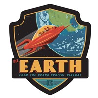 Earth From the Grand Orbital Highway Emblem Sticker