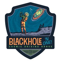 Black Hole in One Space Golf Emblem Sticker