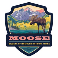 Wildlife Moose Emblem Sticker