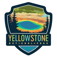 Yellowstone NP Grand Prismatic Springs Emblem Sticker