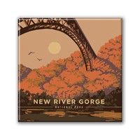 New River Gorge NP Looking Up Square Magnet