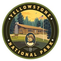 Yellowstone NP Roosevelt Lodge Circle Sticker