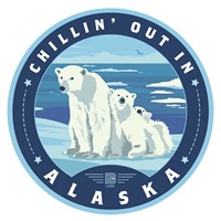 Alaska Polar Bears Circle Sticker